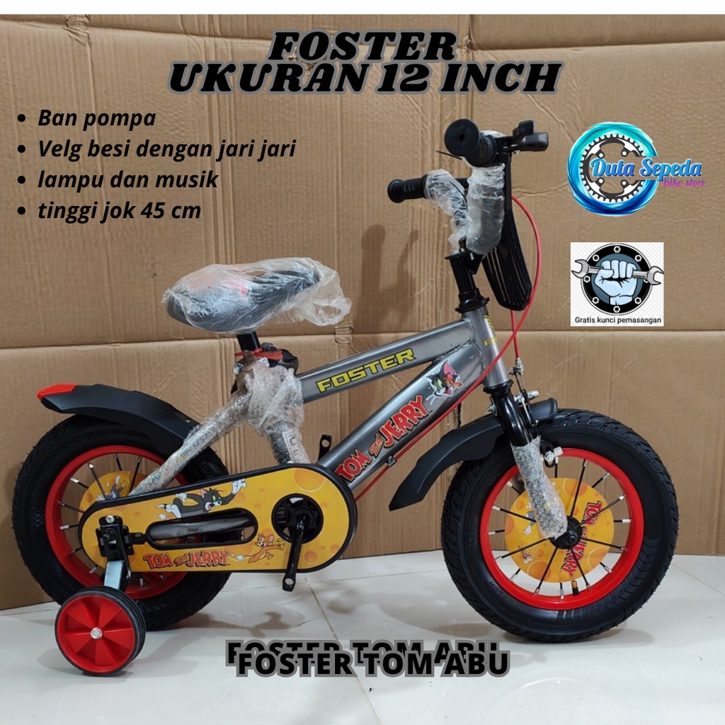 Sepeda anak laki umur 2,5 samapi 5 tahun ukuran 12