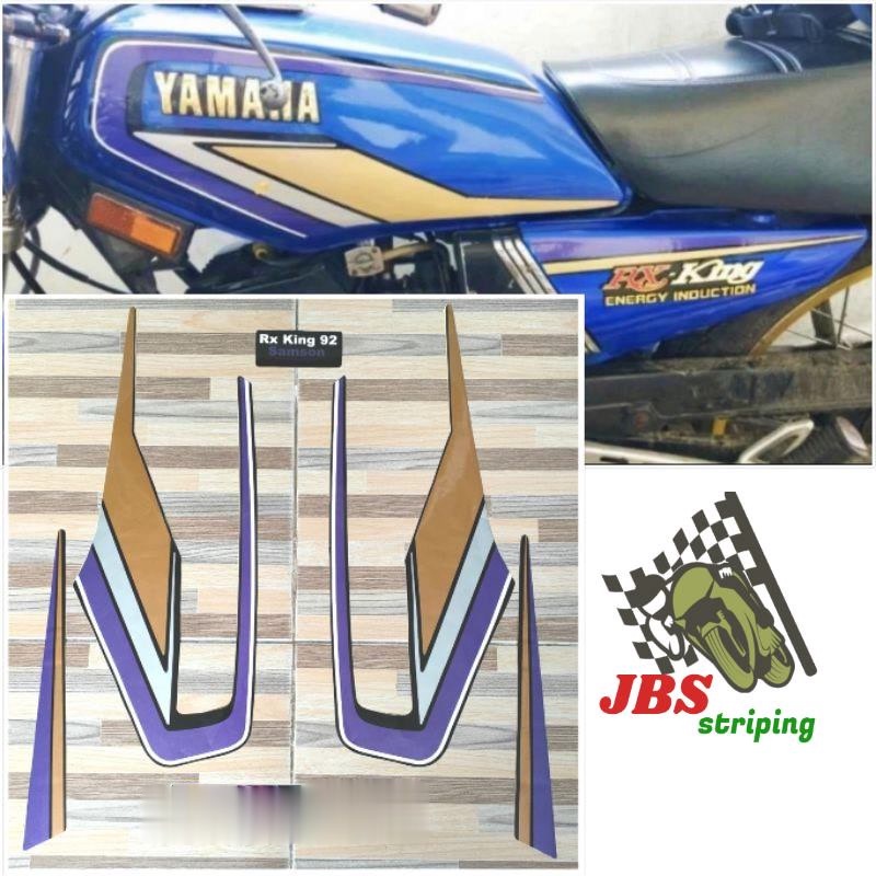 striping stiker  Yamaha rx king biru tahun 1992 lis striping rx king