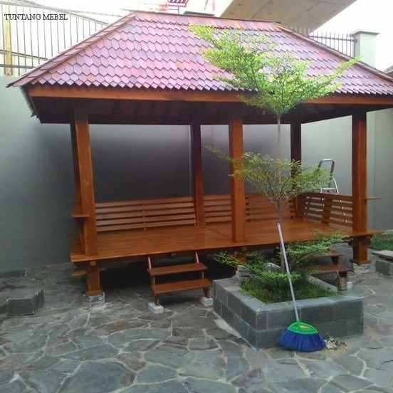 Termurah gazebo kayu jati, gazebo ukir kayu jati