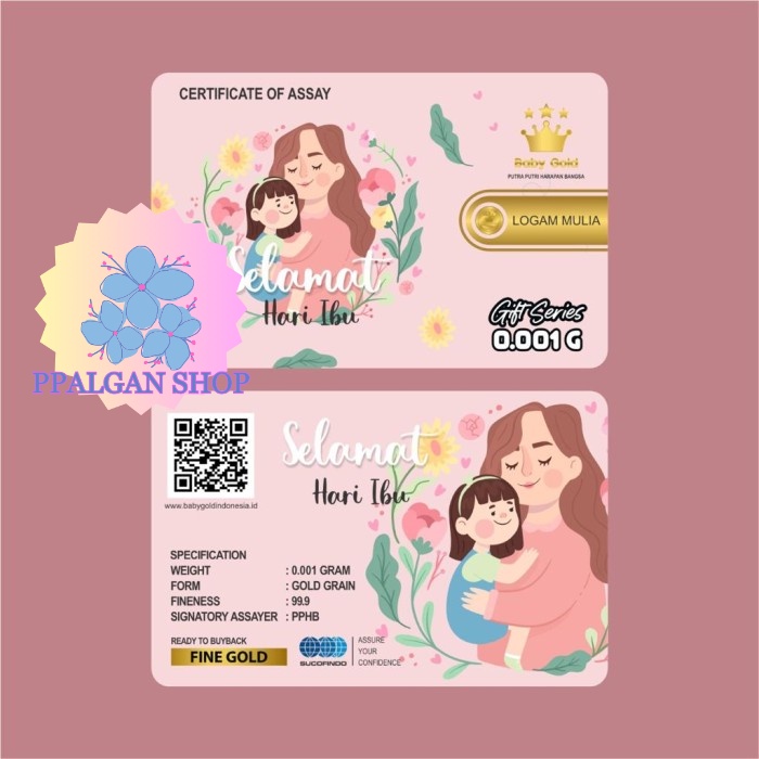 BABY GOLD 0.001 gr hadiah emas hari ibu 0.001 gr kado sovenir emas
