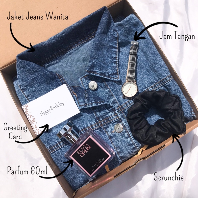 

[JEANS CROP WANITA] HAMPERS JAKET JEANS CROP OVERSIZE/JAKET JEANS CEWEK/KADO PACAR/KADO CEWEK/KADO VALENTINE/KADO WEDDING/HADIAH CEWEK/HADIAH ULANG TAHUN/HADIAH PERNIKAHAN/KADO ANNIVERSARY/GIFT BOX CEWEK