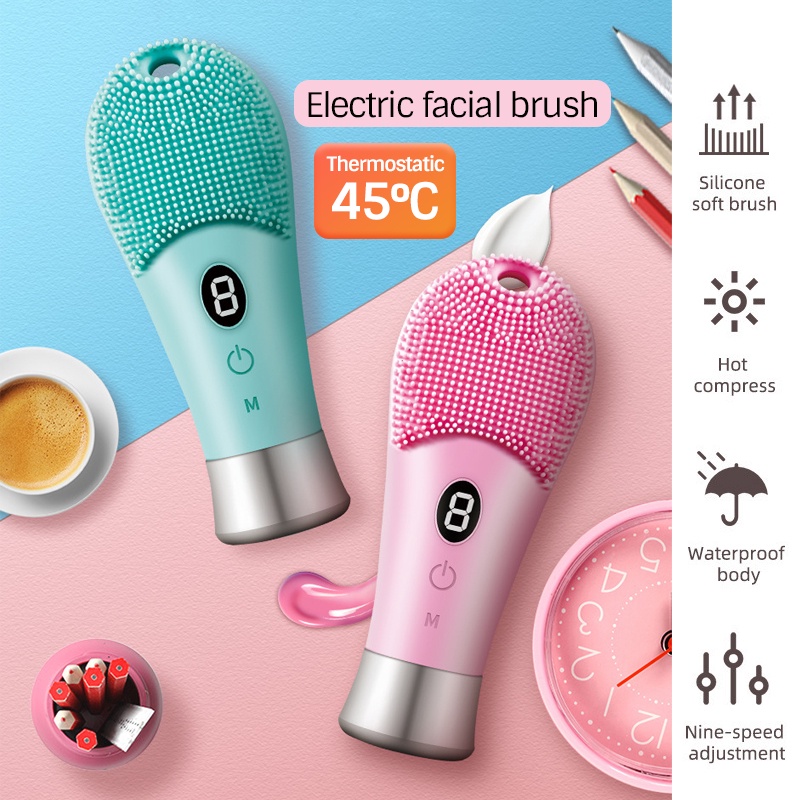 Facial Cleansing Alat Pembersih Wajah Bahan Silikon Lembut Wajah Kecantikan Listrik Pembersih Massag