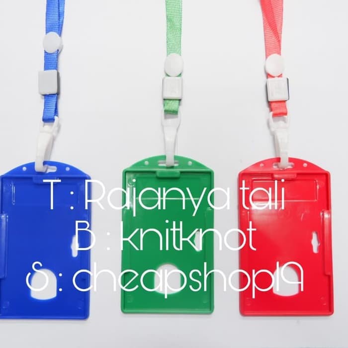 

set name tag id card lanyard kait plastik dengan card case