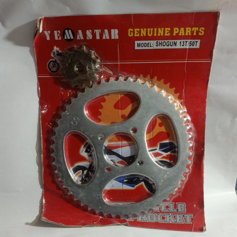 GEAR GIR SET DEPAN BELAKANG SMASH SHOGUN RC100 UKURAN BESAR 13T 50T YEMASTAR