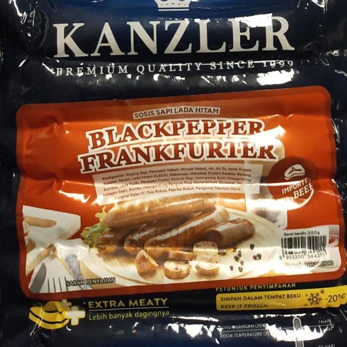 

Kanzler Sosis Blackpepper Frankfurter 300gr