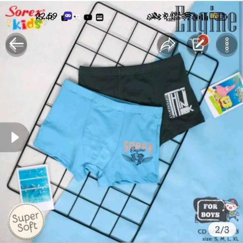 cd boxer anak cowok sorex - S-XL