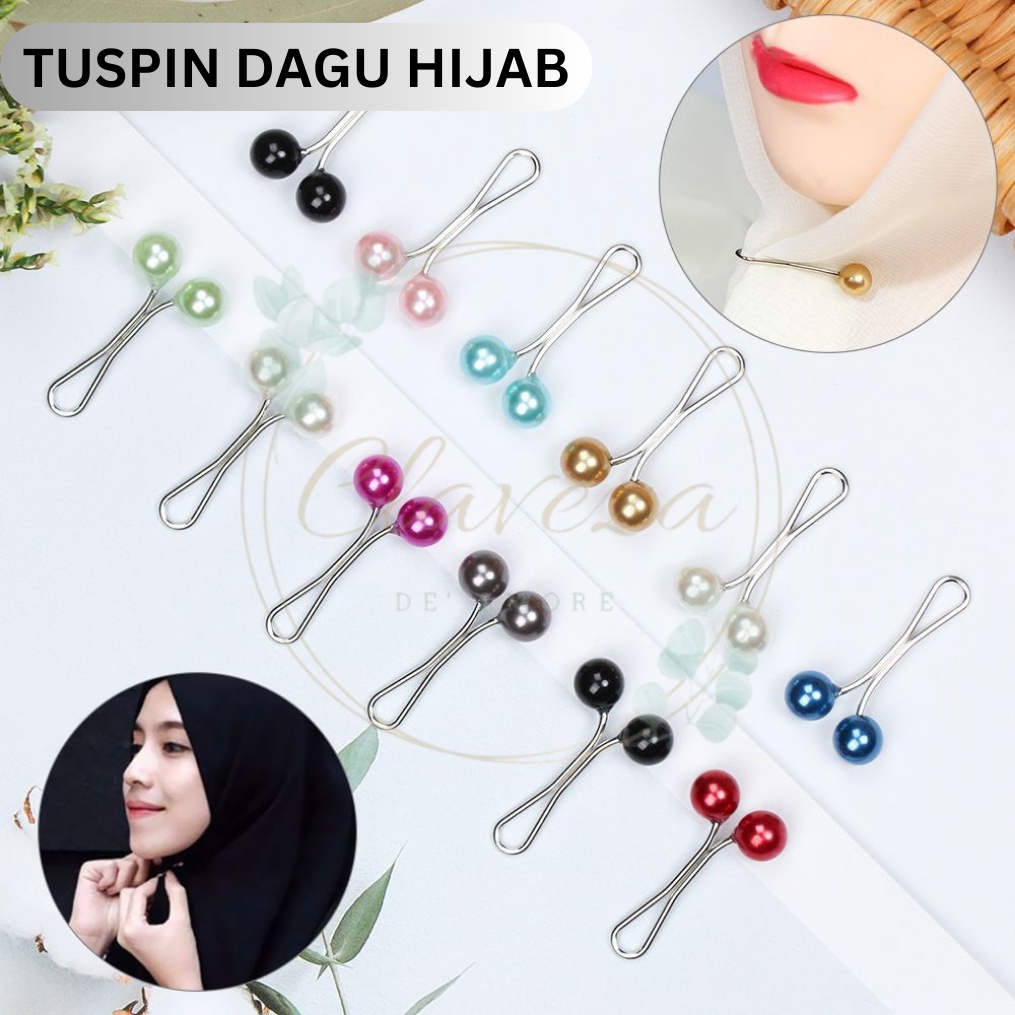 12Pcs/Set Tuspin Dagu Hijab GROSIR, Klip Jilbab Mutiara Turki Klip Dagu Mutiara