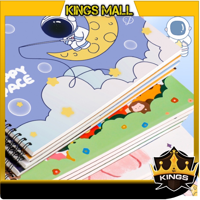 

KINGS - S6132 Buku Menggambar Painting Book Kids / Drawing Book Ring Kartun / Sketch Book Motif Karakter/ Buku Gambar Anak Balita