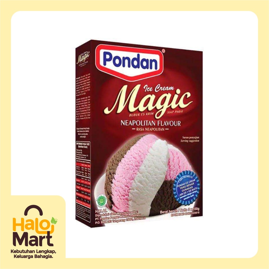 

Pondan Magic Ice Cream Neapolitan Es Krim [300 g]