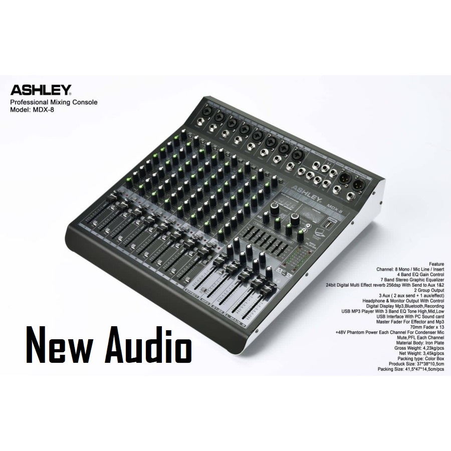 Mixer Audio ASHLEY MDX 8 New 8Channel Original Usb Interface