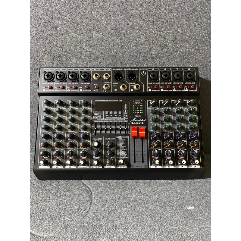 Mixer microverb Sams 8 Original 8 Channel Bluetooth - Soundcard