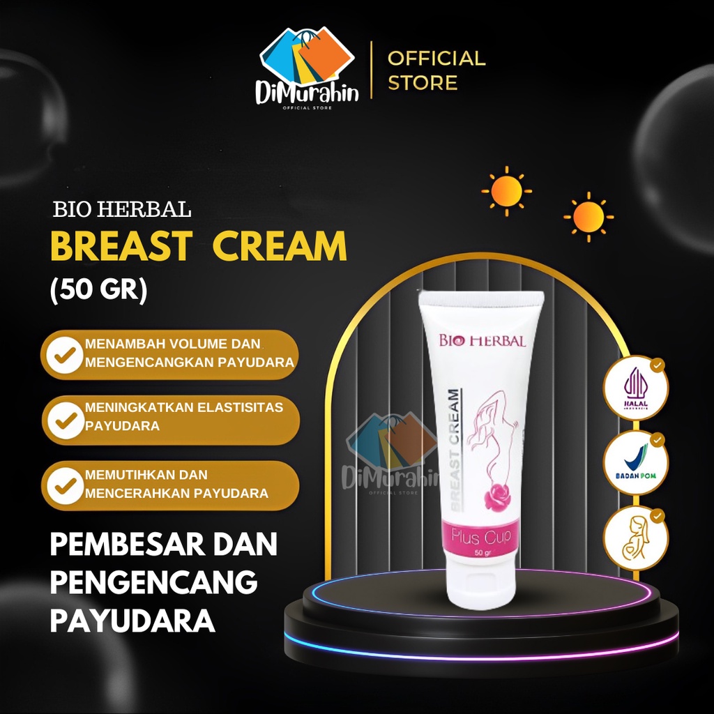 Bio Herbal Breast Cream Plus Cup 50GR Pembesar Payudara Permanen Original
