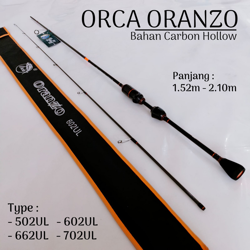 Orca Oranzo 602ul 180cm Joran Spinning Casting Ultralight Bahan Carbon Tongkat Pancing Sambung 2 Jap