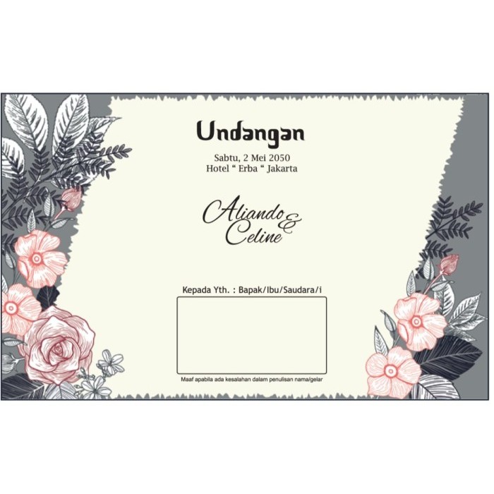 Blangko Undangan Pernikahan ERA BARU / ERBA 2510 COVER