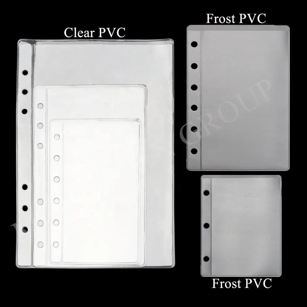 

30pcs Budget Binder Top Loading Clear Frost PVC Envelope Pouch Zipless Loose Leaf Binder Pocket A5 A6 A7 Binder Envelope Refills