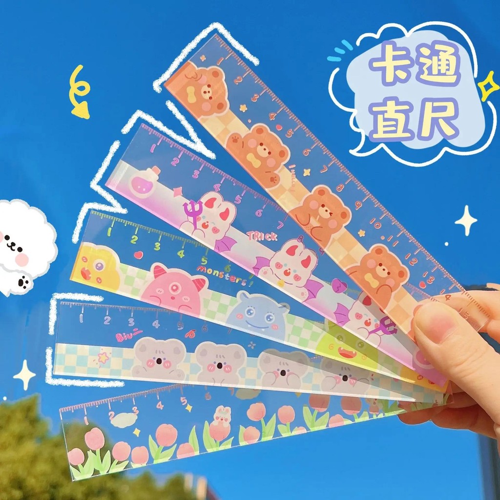 

15cm Cute Cartoon Plastic Straight Rulers Kawaii School Office Supplies Planner Accessories Student Prize Drawing tools