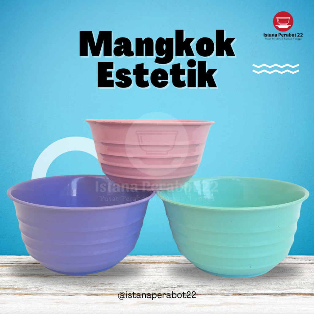 (Isi 12 Pcs) MANGKOK ESTETIK / MANGKOK PLASTIK MURAH / MANGKOK AESTHETIC PLASTIK TAHAN  PANAS