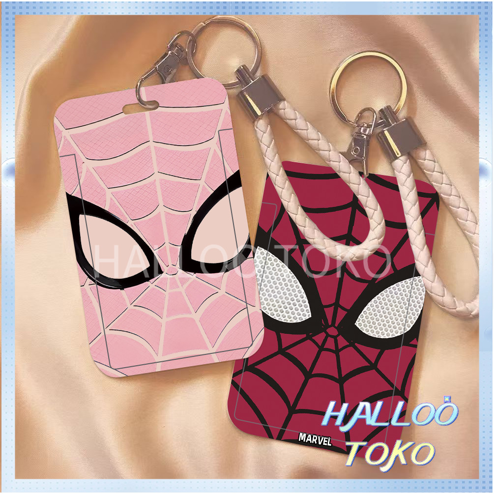 

ID CARD HOLDER MOTIF KAWAII TEMPAT KARTU PHOTOCARD PHOTO CARD Pelindung + Tali,Matanya Spiderman