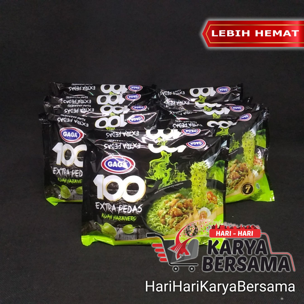 

GAGA 100 MIE INSTAN EXTRA PEDAS KUAH HABANERO PACK 10'S X 75GR