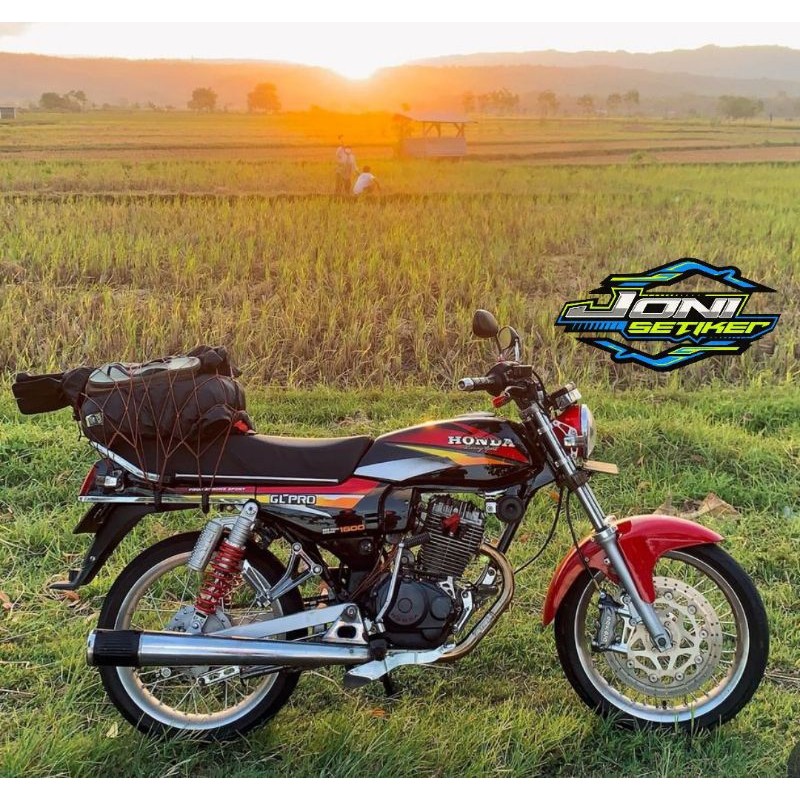 Striping sticker lis standar ori honda gl pro tahun 1997 warna merah silver kuning