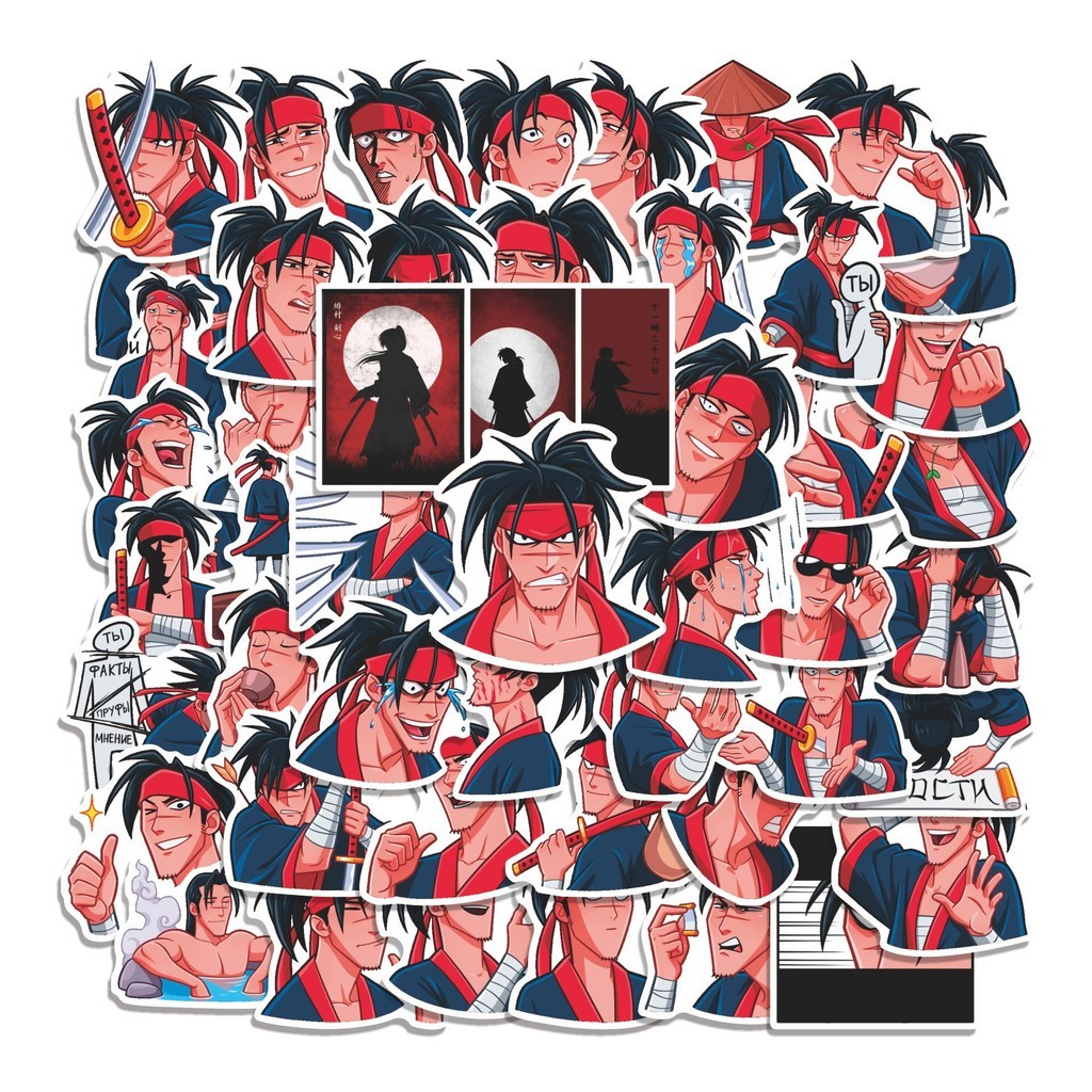 

COD 50 Pcs Stiker SAMURAI HIRO Lucu Anti Air Untuk Dekorasi Notebook Sepeda Skateboard Handphone