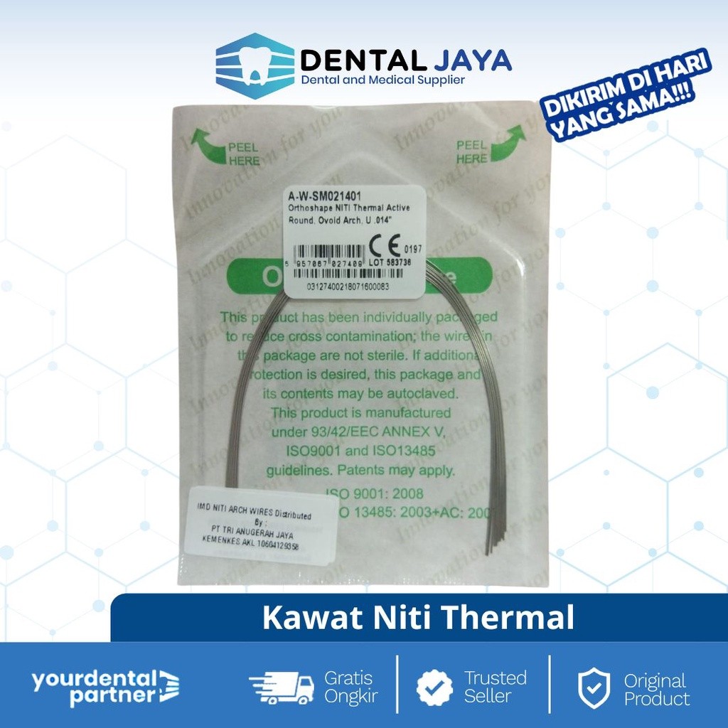 Dental IMD Kawat Niti Thermal | Kawat Behel Perawatan Gigi Ortho Lentur Super Elastis