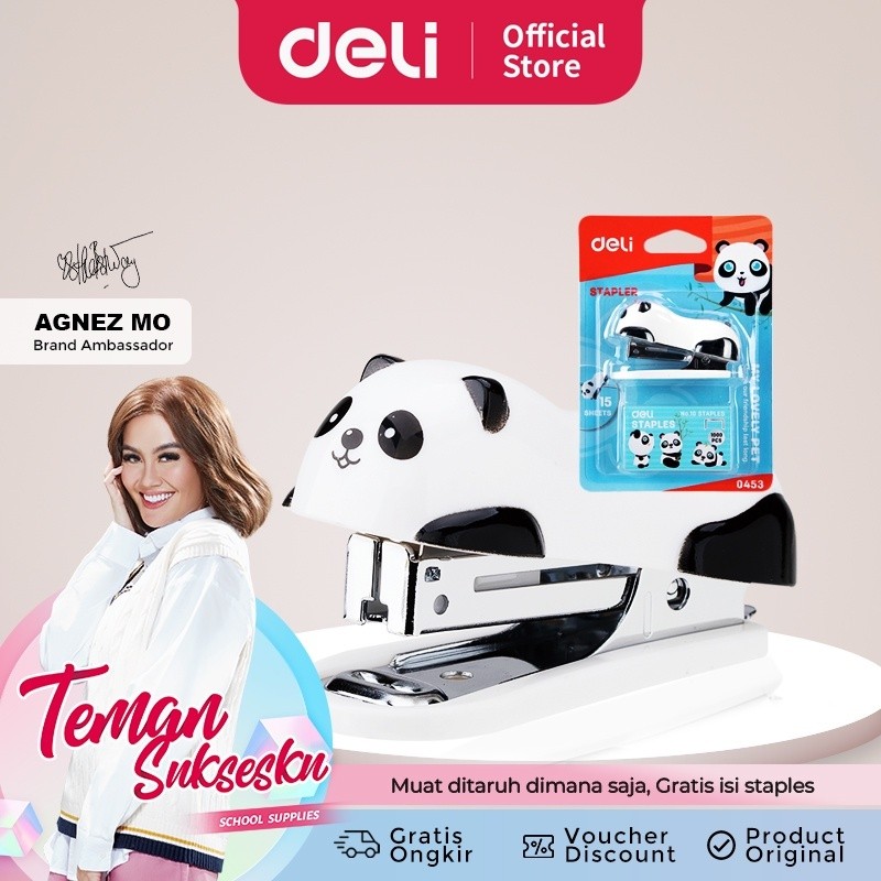 

BOBOMART 1 Pcs Deli Staples Sekolah Mini #10 E0453 Staples set mini