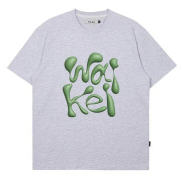 [WAIKEI] WK 3D LOGO HALF SLEEVE TSHIRTS MELANGE WHITE