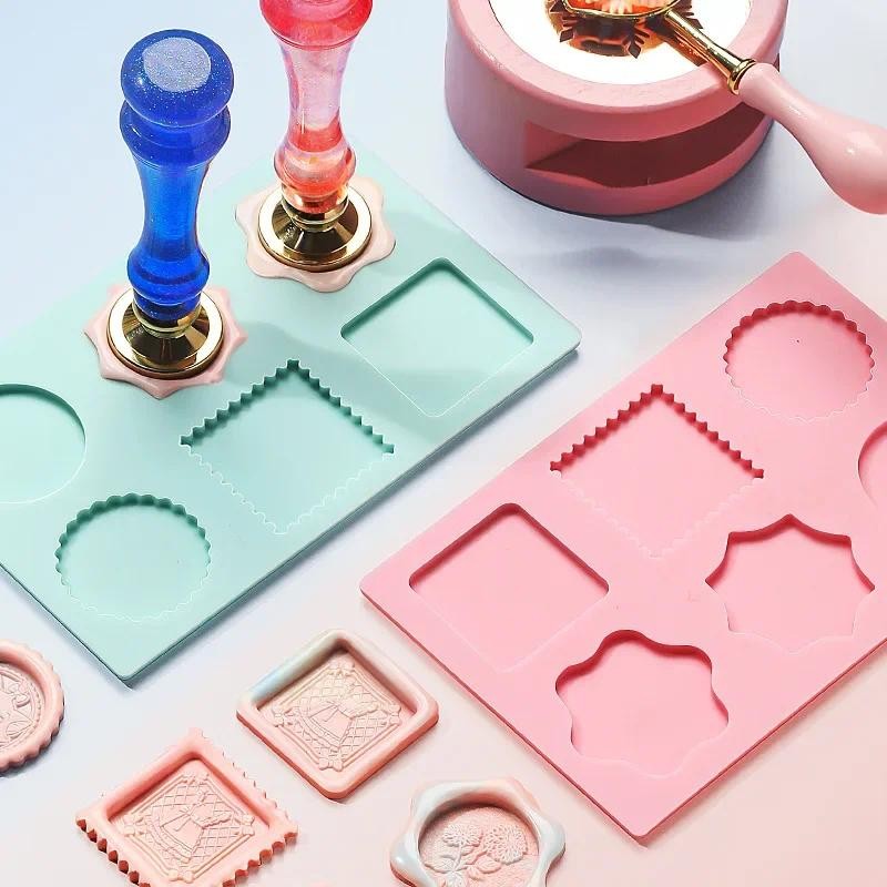 

6 Pad Wax Seal Mold Silicone Pad Silicone Mold Wax Sealing Mold Pad Multiple Wax Seal Beads Sealing Stamp Head Wedding SB061