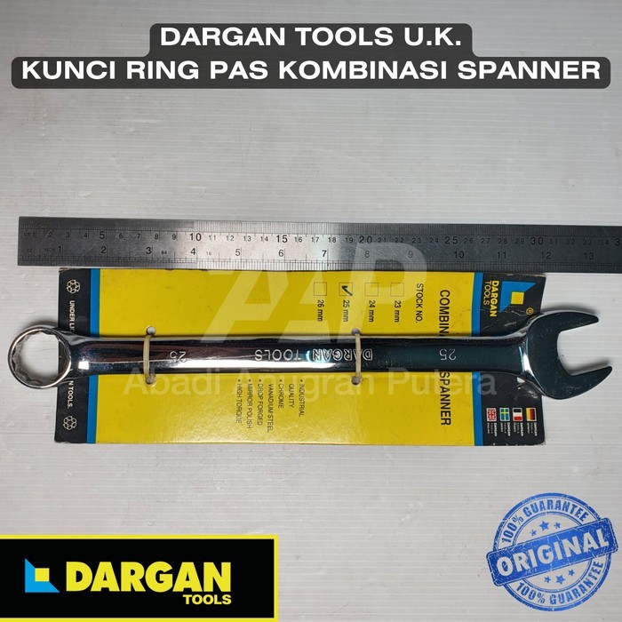 KUNCI RING PAS 25 mm Kunci Kombinasi CR-V DARGAN TOOLS U.K.