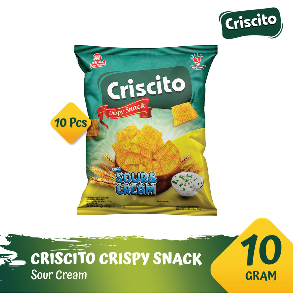 Criscito Crispy Snack Sour Cream [10 Pcs]