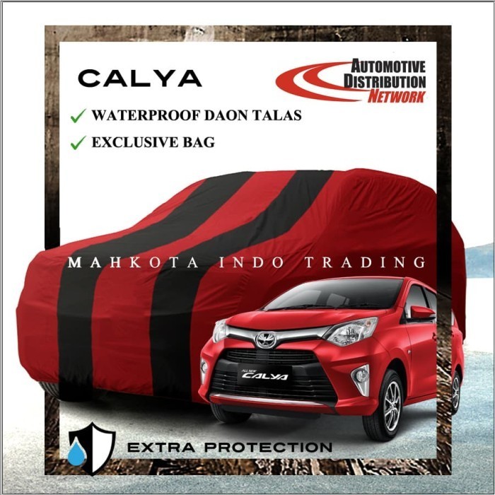 NEW// Custom Body Cover Warna / Sarung Mobil / Penutup Mobil Warna Sigra - MerahListHitam OR1//