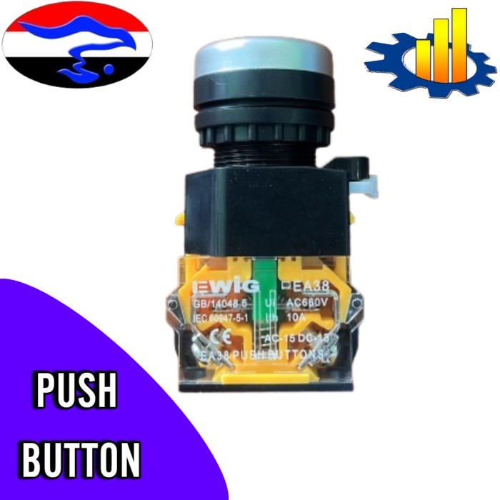 PUSH BUTTON EWIG 22MM/EA38-11/MERAH/1NO/1NC