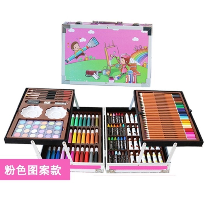 

Alat Lukis Set 208pcs Crayon Oil Paste Pensil Warna Pensil Warna Cair - 208 Pink