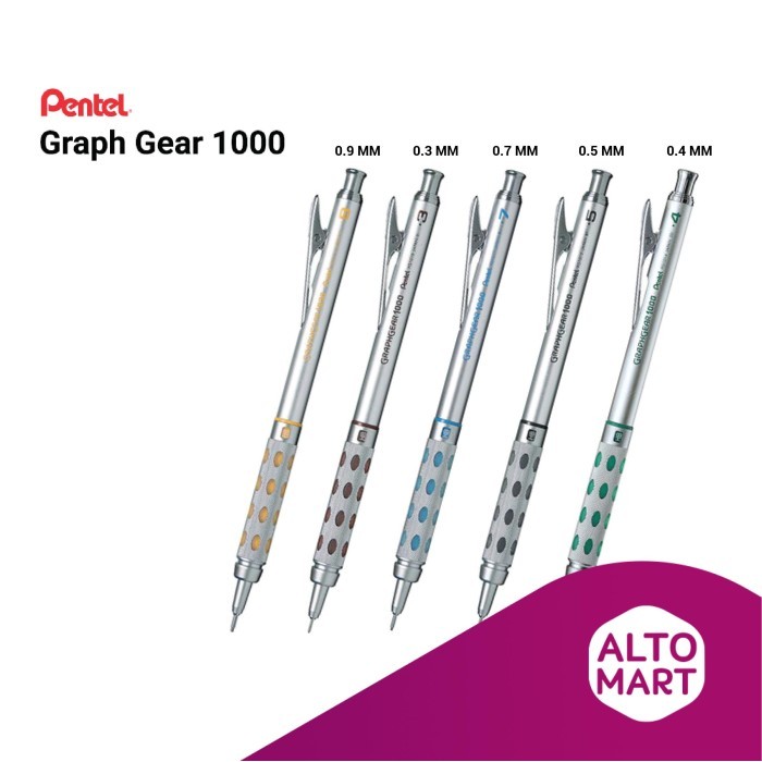 

Pentel Graph Gear 1000 Mechanical Pencil 0.3 0.5 0.7 0.9 mm GraphGear - 0.5 mm