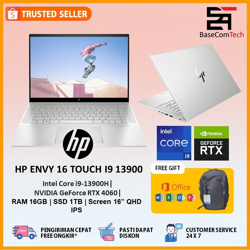 Hp Envy 16 Touchscreen I9 13900 RTX4060 8GB/ 16GB 1TB W11 16.0 Inches QHD IPS
