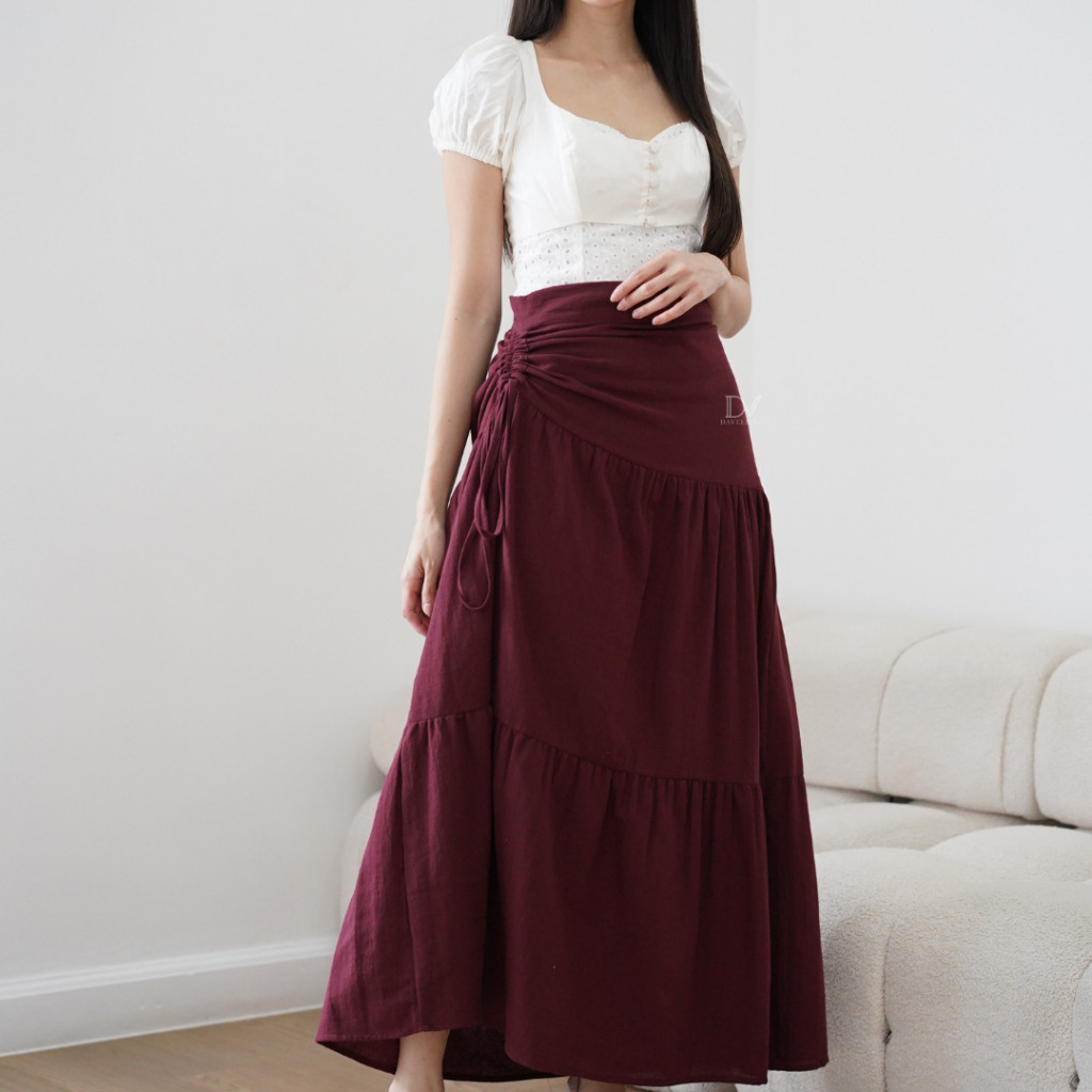 RH- Rok Serut Linen Angel Berkualitas