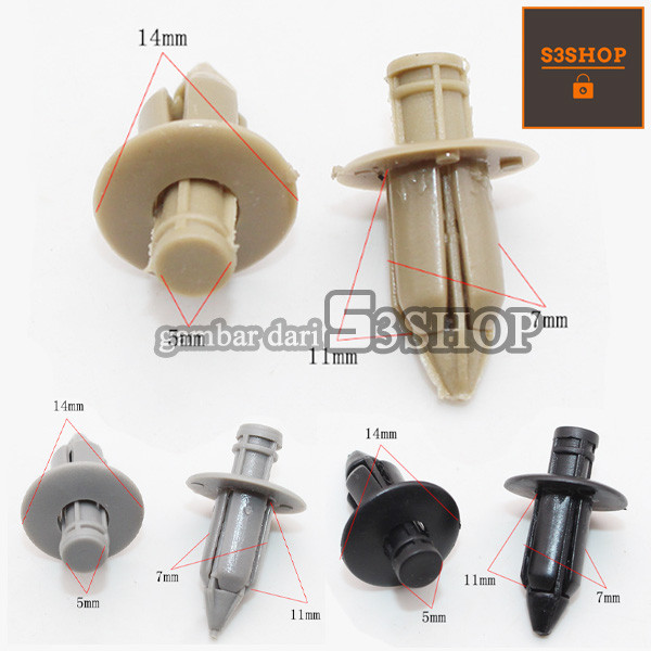 A11 Klip Kancing Tekan Body Bemper Mobil Universal Interior Avanza Xenia