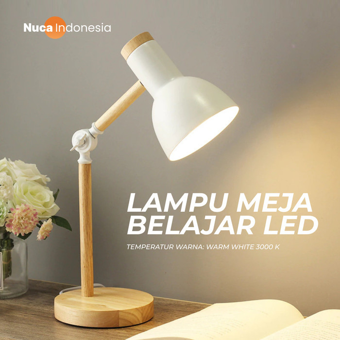 TaffLED Lampu Meja Belajar LED Model Nordic Wooden