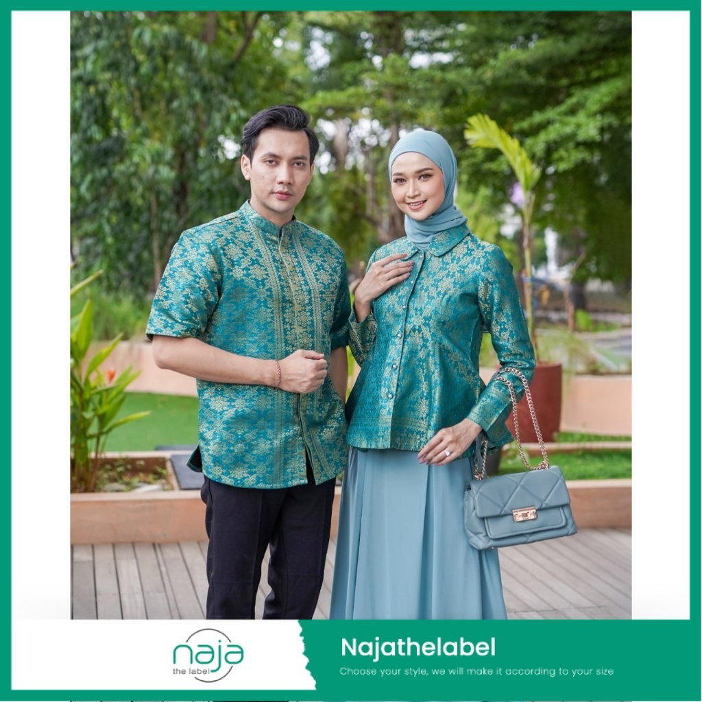 NAJATHELABEL - FAMILY COUPLE - Malik Shirt + Melanie Blazer Turkish - Bahan Tenun Troso Khas Jepara