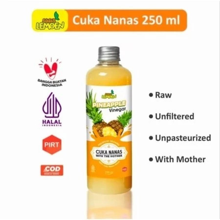 

Cuka Nanas by Suur Lemoen Mempercantik Kulit dan Memperkuat Daya Tahan Tubuh PINEAPPLE VINEGAR 250ML