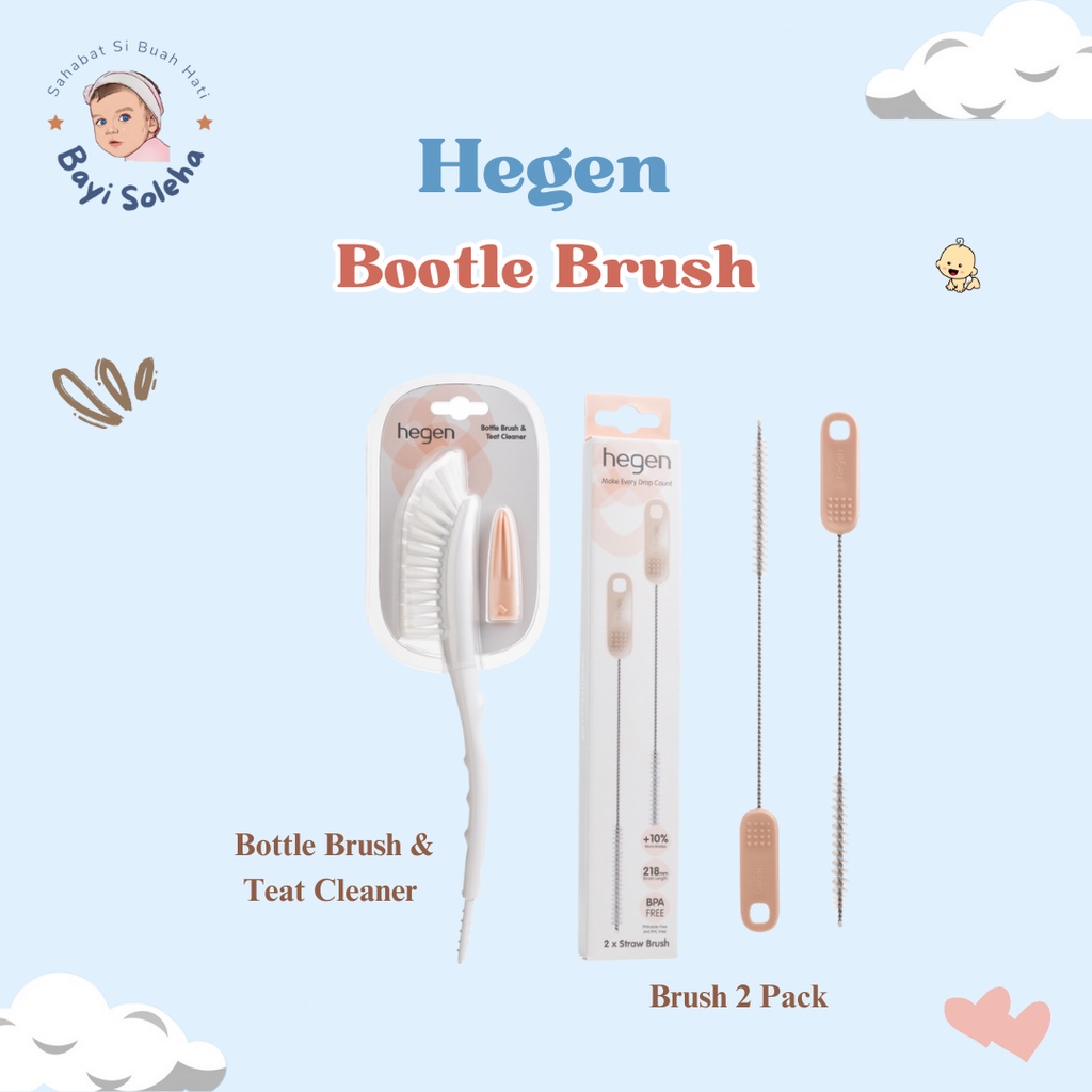 [BS] Hegen Baby Bottle Brush / Sikat Botol Susu, Nipple & Sedotan
