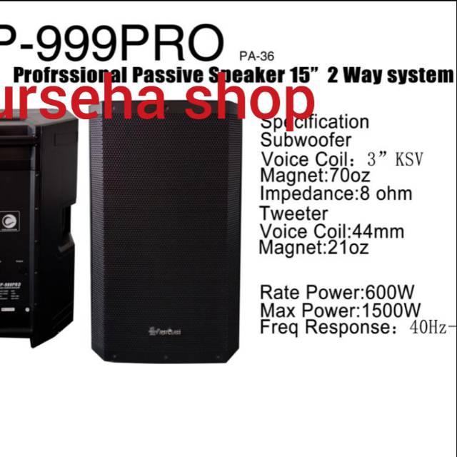 Speaker pasif 15 inch profesional Speaker sepasang JP999PRO