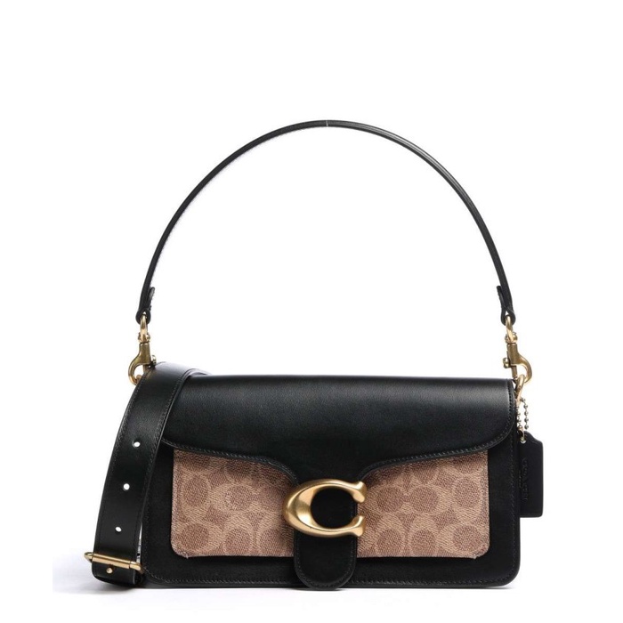 VS Tas Coach *91215* Tabbyy 26 Crossbody Bag Leather Black/Beige Vvs