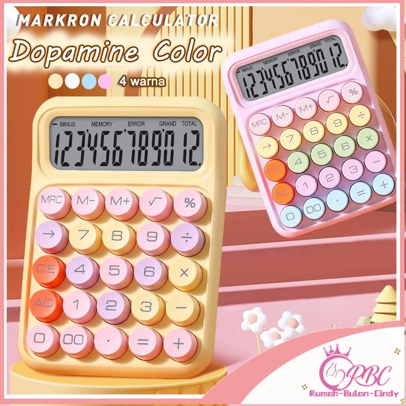 

【Penjual Lokal】Kawaii Korea Dopamin Kalkulator Warna 12/10digis Display Besar Keyboard Dot Mekanik Tombol Besar Alat Tulis Sekolah&Kantor Kalkulator Elektronik Warna Permen