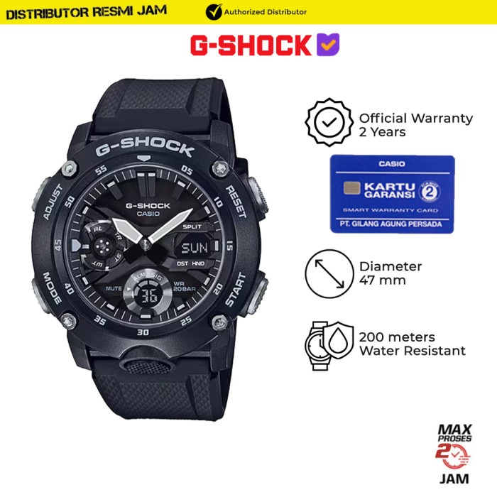 GShock GA-2000S-1ADR GA-2000 GA2000S GA2000 Garansi Resmi 2 Tahun