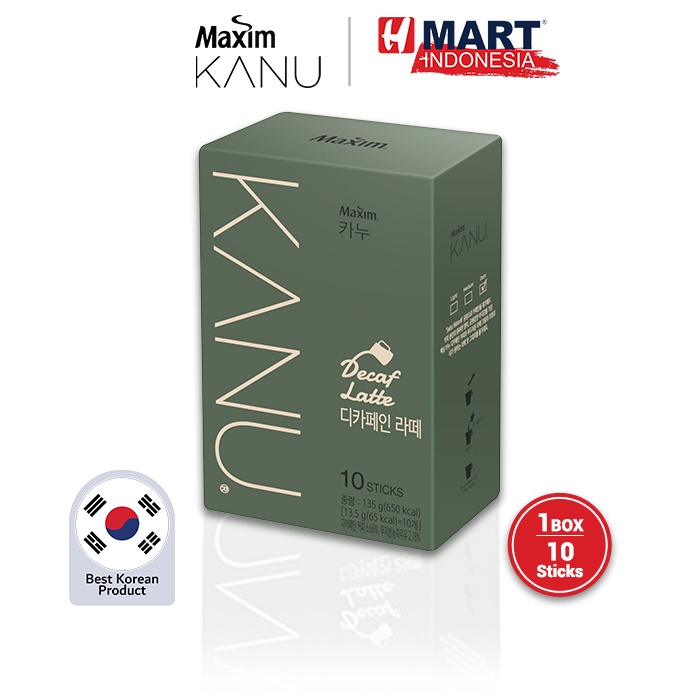 

Maxim KANU Decaf Latte - Kopi Instan Asli Korea 10 Sticks 135g