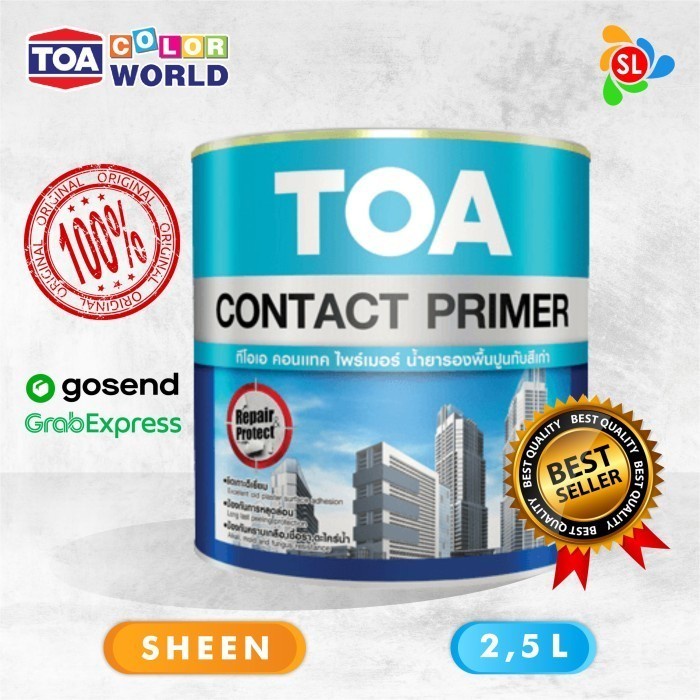 [Promo] Cat Tembok Dinding Dasar Toa Contact Primer 2,5 Liter Putih Matt