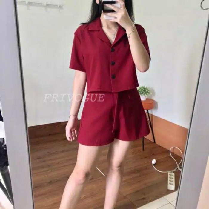 set wanita/set celana wanita/set crop/baju jalan/set remaja/set modis