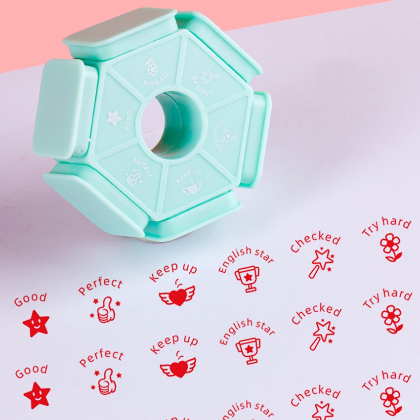 

Stempel Guru Penilaian Bahasa Inggris Teacher Stamp Rewards SD TK Anak 6 in 1